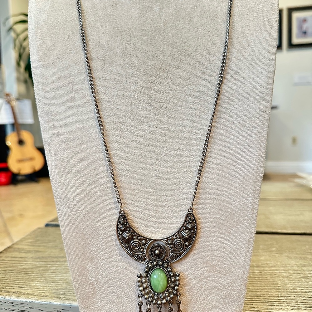 Freedom of topshop jewelry Elegant Silver and Green Pendant Necklace